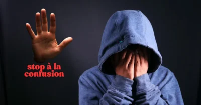 Stop à la confusion, un homme en capuchon bleu dépassé par les évènements