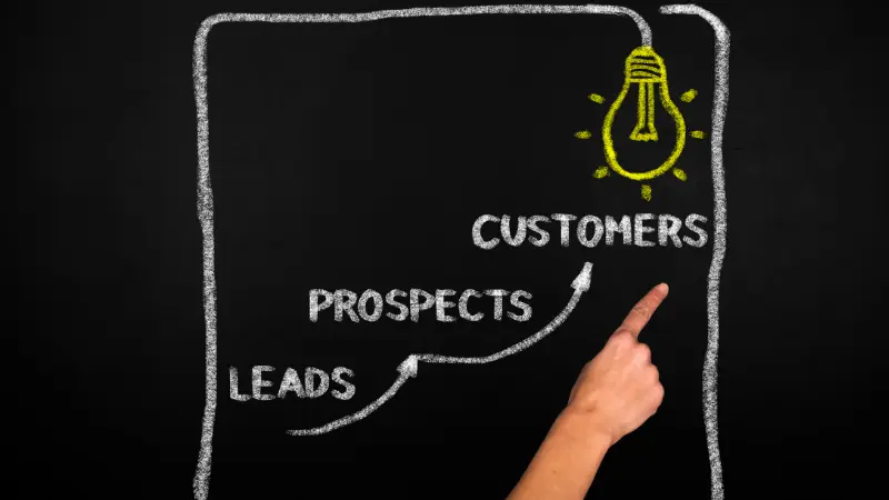 Concept de conversion de leads en clients