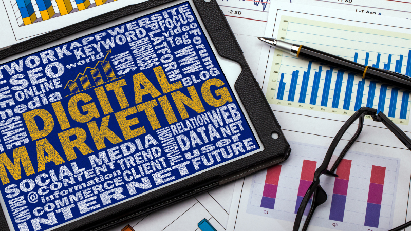 Digital Marketing Concept, Internet, marketing, Strategy, Touche, Screen, Searching