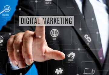 concept de marketing numérique sur écran tactile