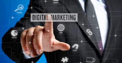 concept de marketing numérique sur écran tactile